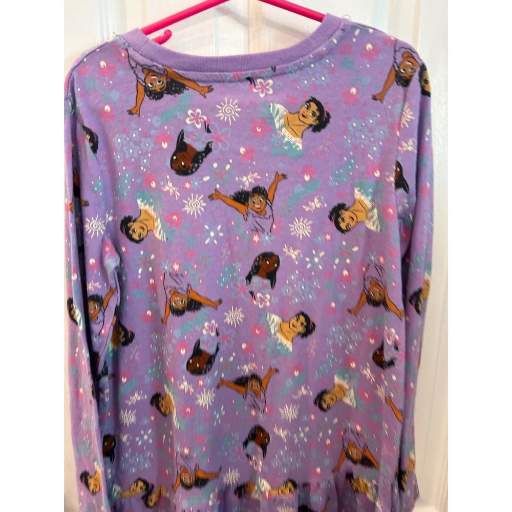 Disney Encanto Dress Purple Mirabel Isabela Luisa Long Sleeve Ruffle Hem Girls M